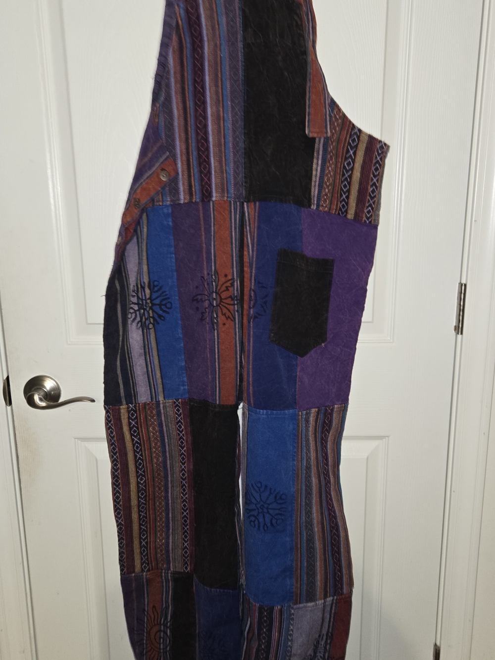 Rising International Multicolor Striped Mushroom Patchwork Jumpsuit - Picture 8 of 9